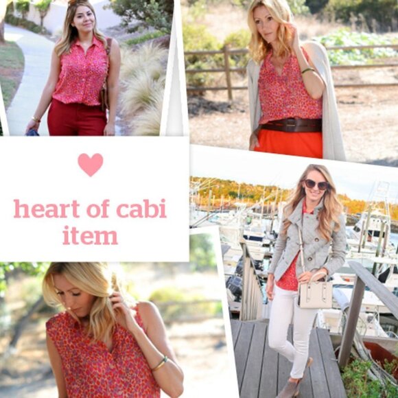CAbi Tops - Cabi Heartbreaker Sleeveless Animal Print Blouse